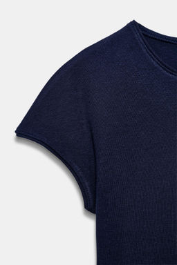 CAMISETA CROPPED MANGA CORTA / Marino - Zara фото 5