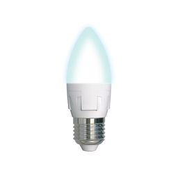 LED-C37 7W/NW/E27/FR PLP01WH Лампа светодиодная. Форма свеча, матовая. Серия ЯРКАЯ. Белый свет (4000K). Картон. ТМ Uniel