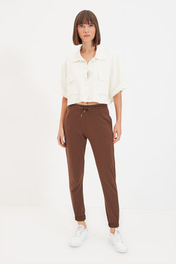 Kahverengi Basic Jogger Ince Orme Esofman Alt? Pantolon TWOAW21EA0194