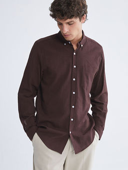 Regular Fit Uzun Kollu Erkek Dokulu G?mlek