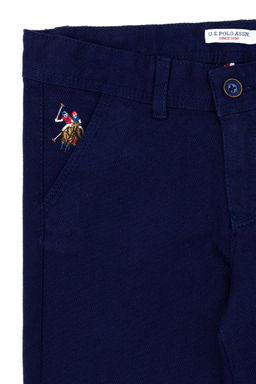 Темно-синие брюки из плотной ткани для мальчика - U.s. polo assn фото 4