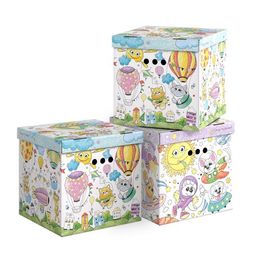 VAL KCTN-RS-3K Короб картонный, складной, квадратный, 31.5*31.5*31.5 см, набор 3 шт., РАСКРАСЬ САМ, шт - Valiant фото 3