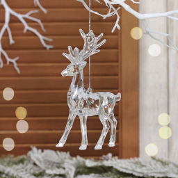 Цена за 2 шт. Подвеска "Хрустальный лось" 14,5 см, Прозрачный