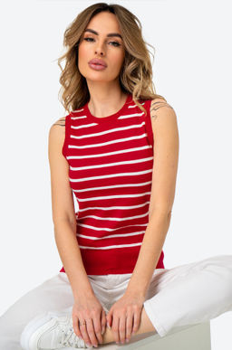 Женский вязаный топ в полоску Happy Fox  фото 35