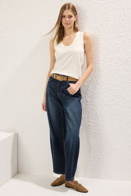 Trendyolmilla Beyaz Premium Iplik/Ozel Iplik Premium Iplik/Ozel Iplik Havuz Yaka Triko Ince Bluz TWOSS25BZ00306 фото 5