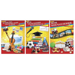 Папка школьная на кольцах «Портфолио школьника», 6 листов-разделителей, 24.5×32 см