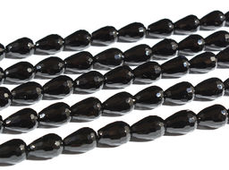 Бусины для рукоделия из оникса черного капля гр.10*14мм, 39см, 28 бусин Радуга камня