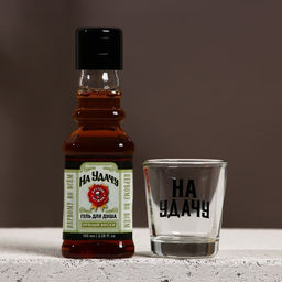 Подарочный набор На удачу, гель для душа виски 100 мл и стопка, HARD LINE