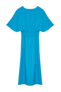 Mavi Kusakl? A Kesim/Can Form Midi Dokuma Elbise TWOSS23EL01543