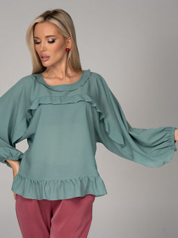 Блузка Бохо (зеленый) - Эльза фото 3