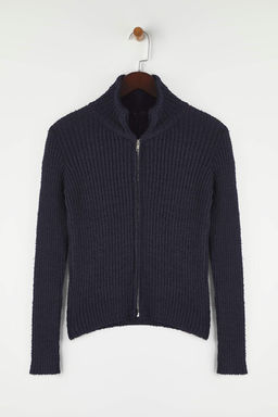 Wardrobe Essentials Lacivert Fermuarl? Dik Yaka Yumusak Dokulu Pamuklu Triko H?rka TWOAW26HI00088
