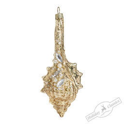 Ракушка Мурекс золотая винтаж (стекло) 6х5х14,5 см