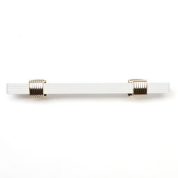 Цена за 2 шт. Ручка-скоба CAPPIO PK117, м/о 96 мм, цвет белый/золото