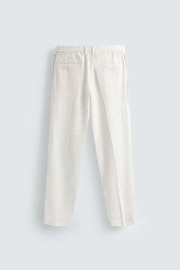 PANTAL?N REGULAR FIT 100% LINO / Blanco - Zara фото 7