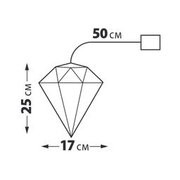 ULD-R507 3АА DIAMOND Светильник декоративный Брильянт, на батарейках 3AA (не в/к). 100 светодиодов Белый свет. Цвет корпуса радужный. TM Uniel