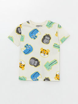 Bisiklet Yaka K?sa Kollu Bask?l? Erkek Bebek Ti??rt