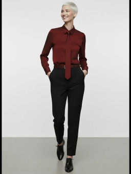 Блузка с галстуком OD-881-6 бордовый - Tantino фото 16