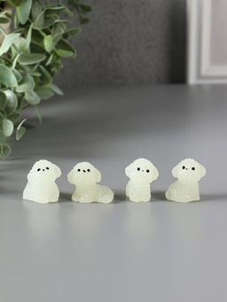 Цена за 2 шт. Набор фигурок полистоун флюоресцентный «Терьерчики», 4 шт., 2×2.7×3 см