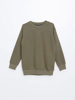 Bisiklet Yaka Basic Uzun Kollu Erkek ?ocuk Sweatshirt