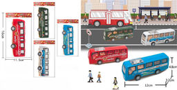 Инерц. "Fenming" 12*4,8см "Автобус" (399-78) гражданский, аэроэкспресс, пожарный, полиция; виден салон, в пакете