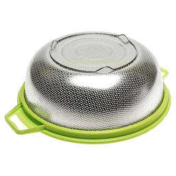 Дуршлаг из нержавеющей стали Гурман колор д26,5см h10,5см, 3,5л, s0,40мм, пластмассовый ободок с ручками - цвета микс, на ножках (Китай) - Домашняя Мода фото 4