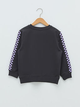 Bisiklet Yaka Bask?l? Uzun Kollu K?z ?ocuk Sweatshirt - Waikiki фото 2