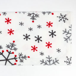 Плед с рукавами светящийся в темноте Этель. Белые снежинки, 150?200 см, корал-флис