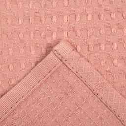 Набор кухонных полотенец Доляна, цвет пудровый, 35х60см-2шт, 100% хл, вафля, 220 гр/м2  фото 4