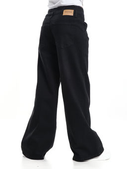 Джинсы черные подростковые палаццо для весны и лета 33-1074 черный - Mini maxi фото 8