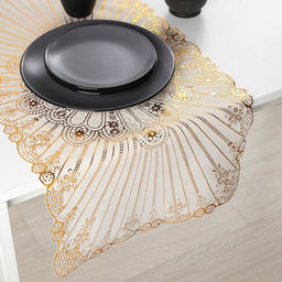 Салфетка ажурная для стола Лучи, 8440 см, ПВХ, цвет золотой - Simaland фото 2