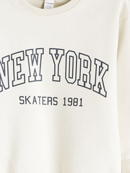 Yaz? Bask?l? Erkek ?ocuk Sweatshirt