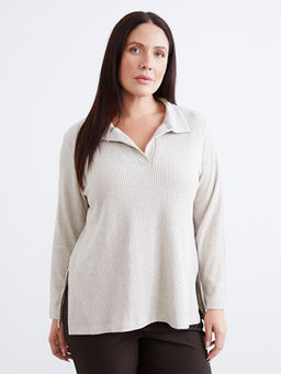 Polo Yaka Kad?n Sweatshirt