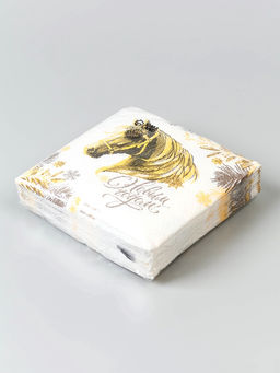 Цена за 2 шт. Салфетки бумажные «Золотая лошадь», однослойные, 24×24 см, 20 шт.