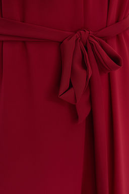 Bordo Kusakl? Maxi Sifon Astarl? Dokuma Tulum TWOSS23TU00093