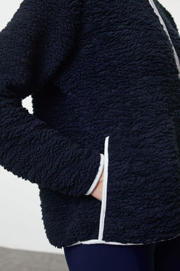 Lacivert Pelus Orme Spor Sweatshirt THMAW23SW00021