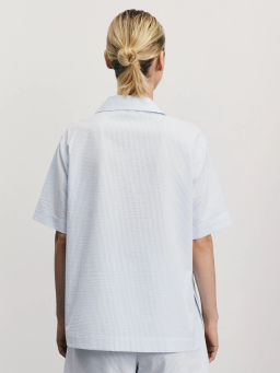 Рубашка с коротким рукавом из фактурного хлопка / Zarina  фото 5