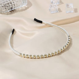 Цена за 2 шт. Ободок для волос QF «Моника», жемчуг, 0.5 см