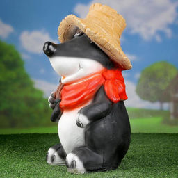 Садовая фигура из полистоуна «Крот в шляпе», 45×26×26 см