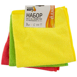 Набор салфеток из микрофибры 3 шт. 30*30 см арт. MFS-02/3, 310239