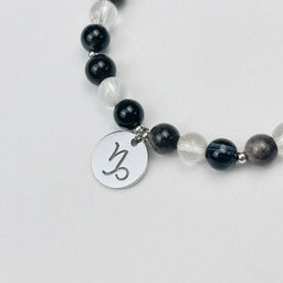 Браслет для Козерога из Агата,Горного Хрусталя и Обсидиана - Радуга самоцветов фото 3