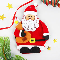 Ёлочная игрушка из фетра Дедушка мороз, своими руками, набор для творчества