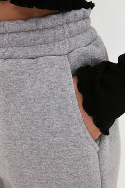 Gri Melanj Kal?n Ici Polarl? Basic Orme Esofman Alt? Pantolon TWOAW22EA0468