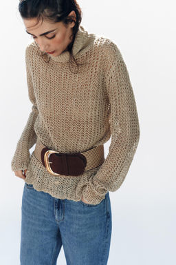 CINTUR?N SERRAJE RAFIA / Marr?n