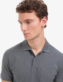 Antrasit Regular Fit %100 Pamuk K_vr_lmaz Polo Yaka Basic Ti__rt