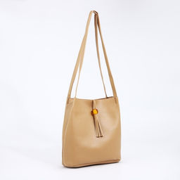 Сумка - мешок женская на магните, 25×10×26 см, бежевая