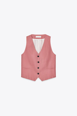LINEN BLEND TAILORED WAISTCOAT - Zara фото 14