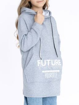 Толстовка детская с капюшоном серая Future