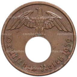 Монета 2 рейхспфеннига 1939 года A Германия