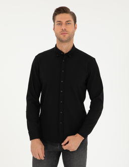 Siyah Slim Fit Uzun Kollu G_mlek