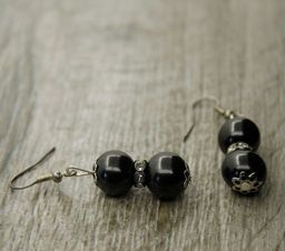 Серьги Ганта из шунгита 11мм - Agat77 фото 2